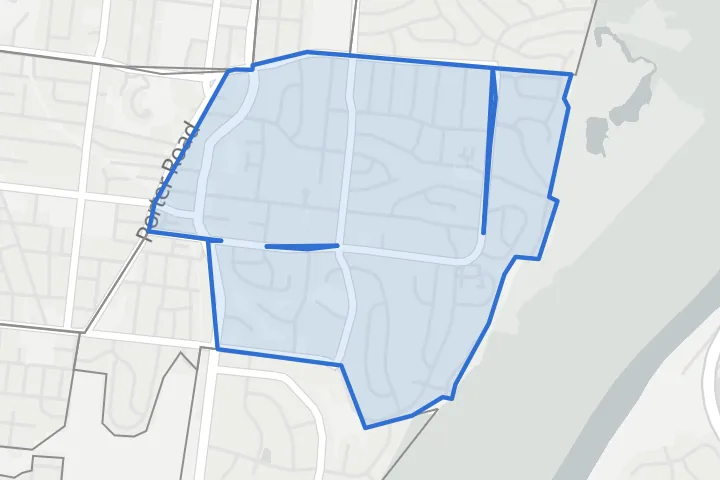 Map: the Rosebank & Porter Heights boundary