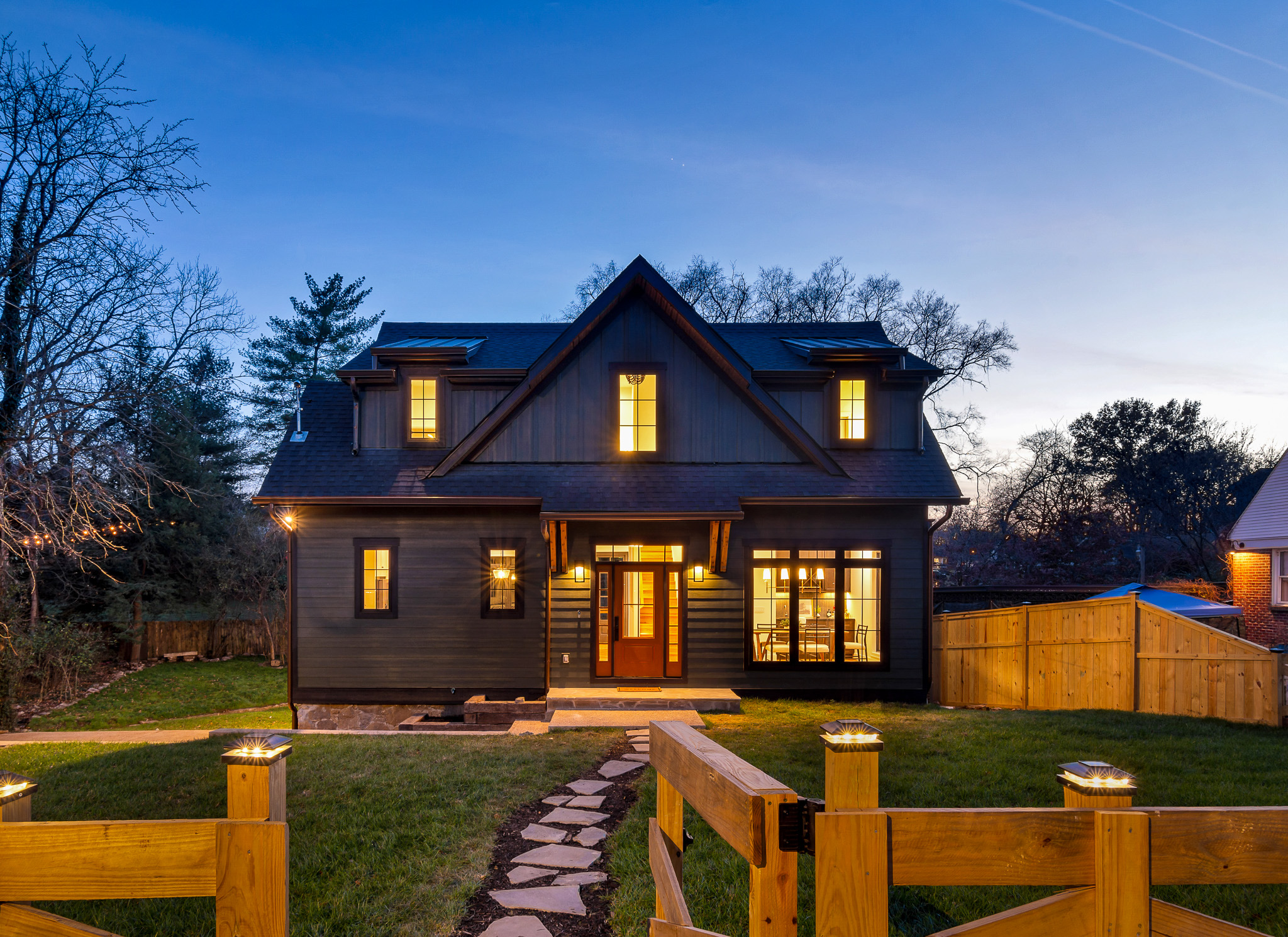 1314 Newman Ave, East Nashville, at dusk — the renovated home Dwell featured